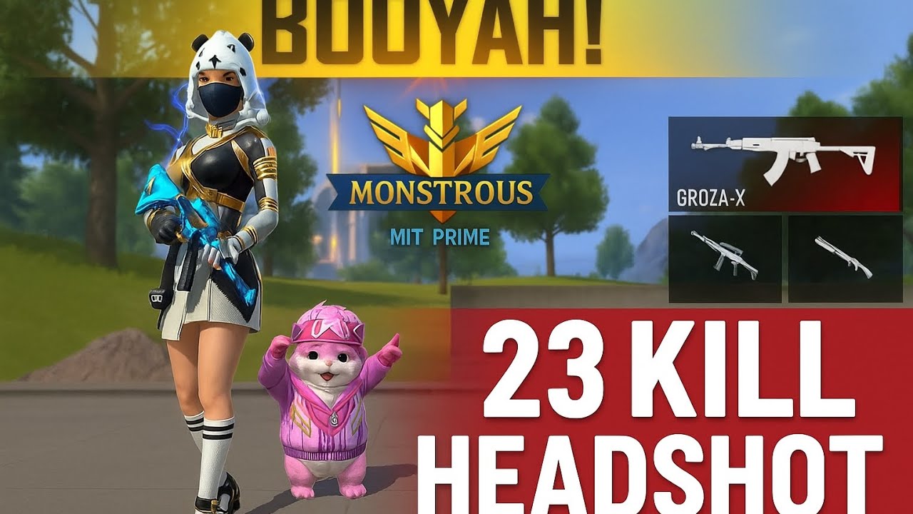 Free fire gameplay video in ranked match 23 kill hedshot pless subscribe the channel 