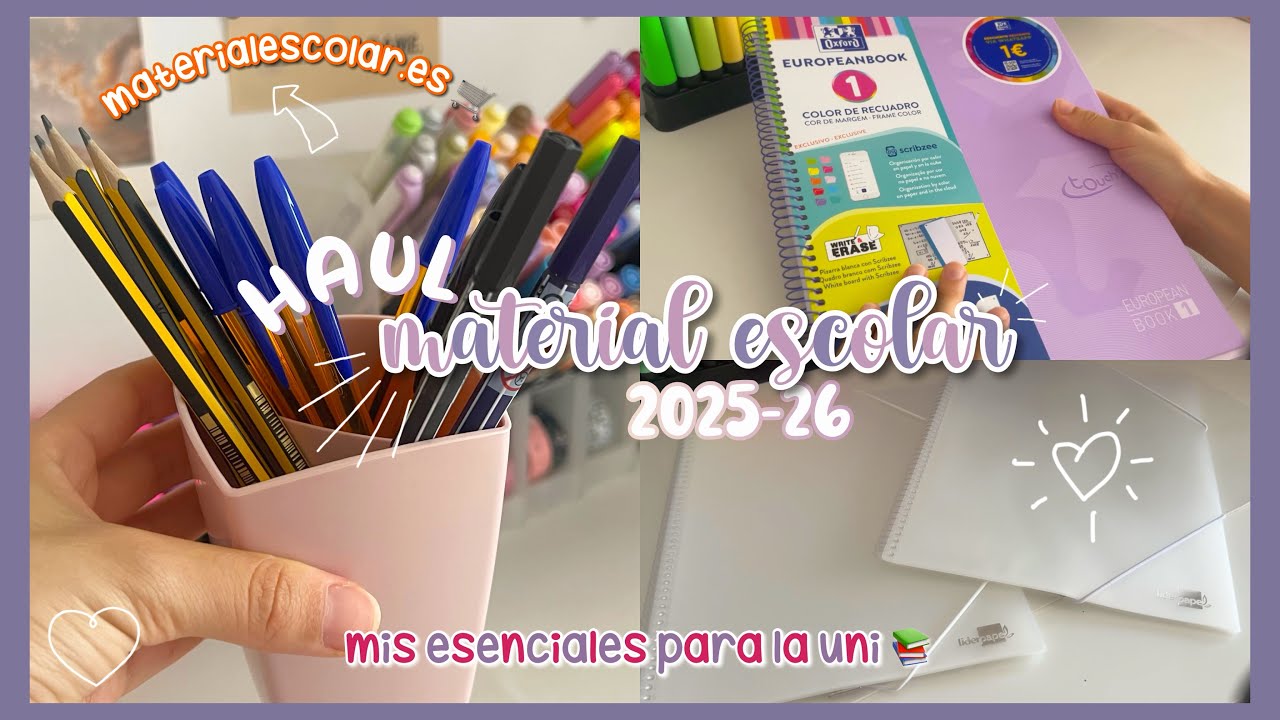 HAUL MATERIAL ESCOLAR 2025/26 con materialescolar.es 🛒🧡 | mis esenciales para la uni 📚