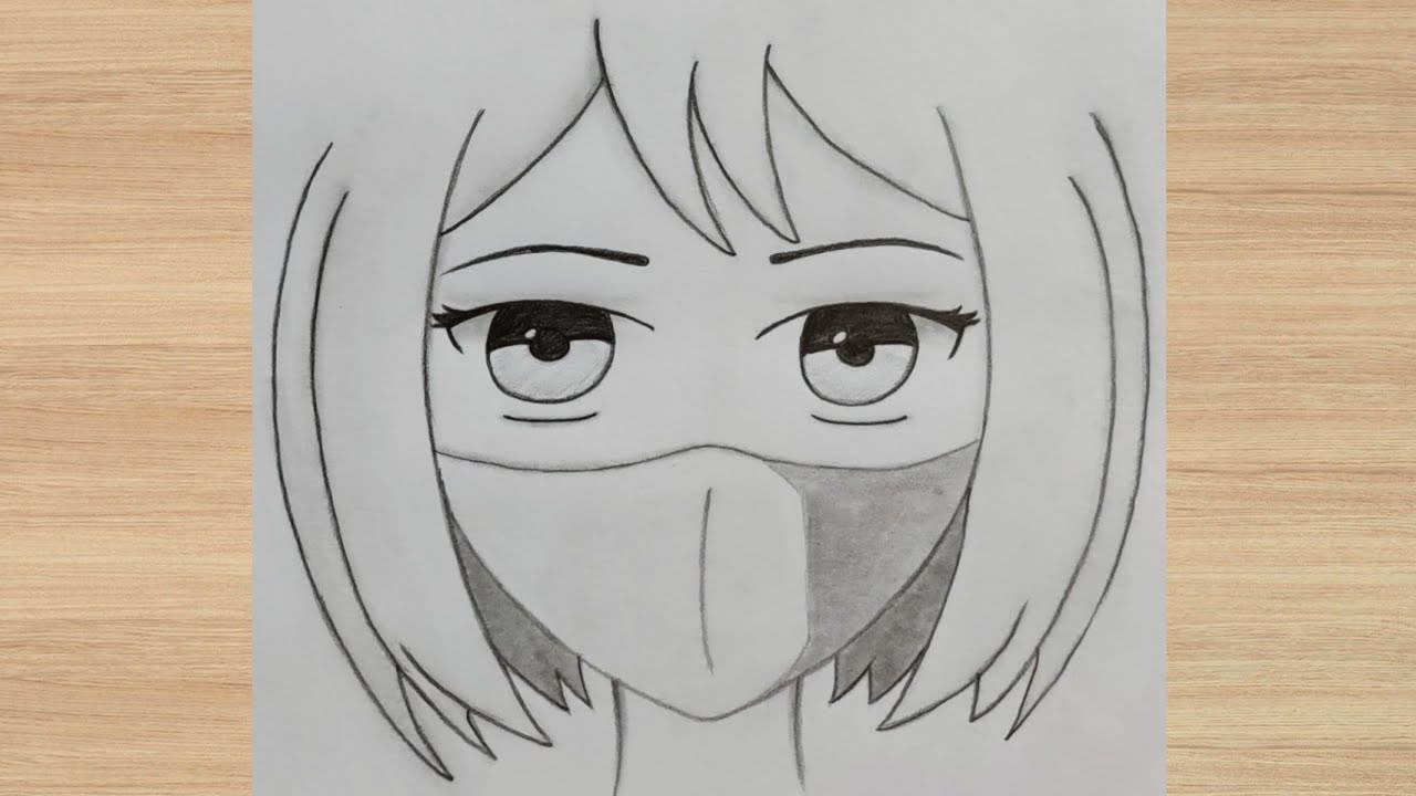 anime drawing step by step | how to draw anime girl | easy sketch drawing |  آموزش نقاشی انیمه دختر - YouTube