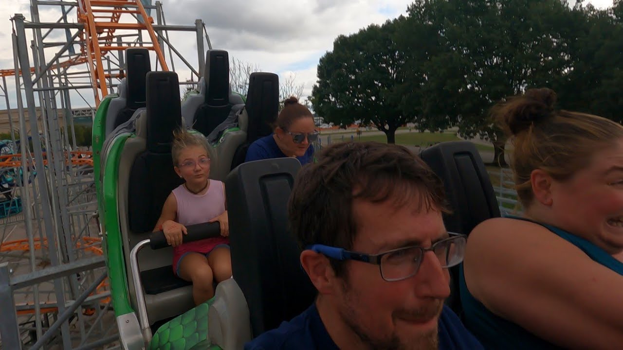 Nicole, Mya, Angie, and me on Python roller coaster at Kentucky State Fair (August 21st, 2022)