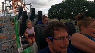 Nicole, Mya, Angie, and me on Python roller coaster at Kentucky State Fair (August 21st, 2022)
