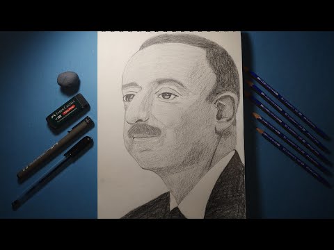 Azerbaycan Cumhurbaşkanı İlham Aliyev çizimi  🇦🇿🇹🇷(drawing İlham Aliyev) |Çizen kız