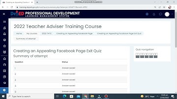 2022 TATC Creating An Appealing Facebook Page Exit Quiz Answers
