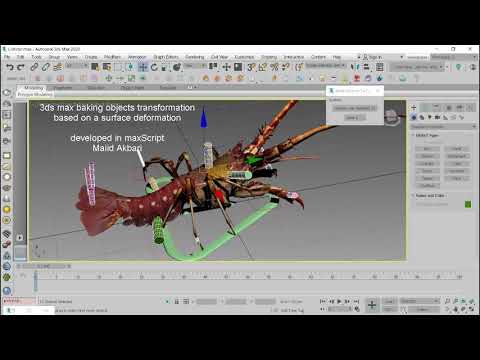 3ds max baking objects transformations based on a surface deformation