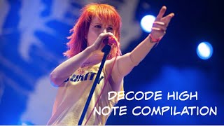 Famous Paramore Decode High Note Compilation Wealth