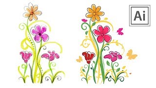 How to Vectorize a Flower sketch in Adobe Illustrator
