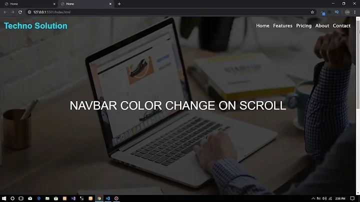 How to change navbar color on scroll using html css bootstrap and jquery