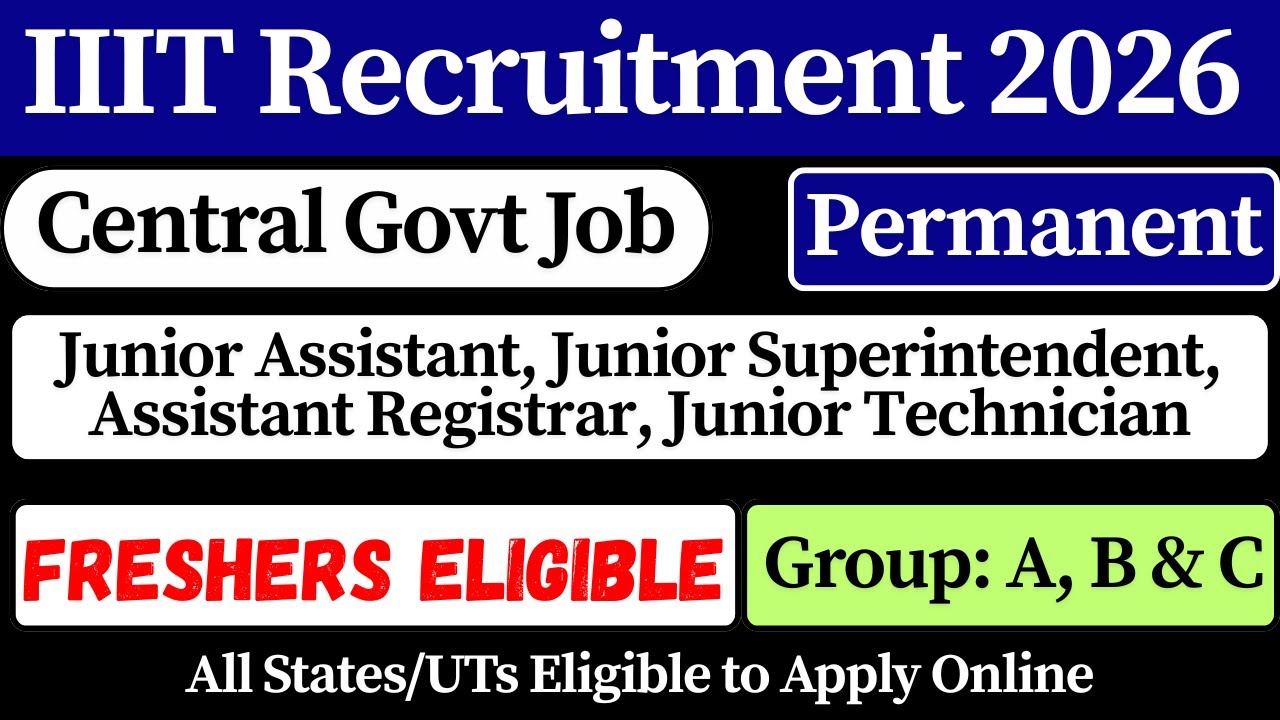🚀 IIIT Group: A, B & C Vacancy 2026 | IIIT Non Teaching Recruitment 2026 | Central Govt Job 2026