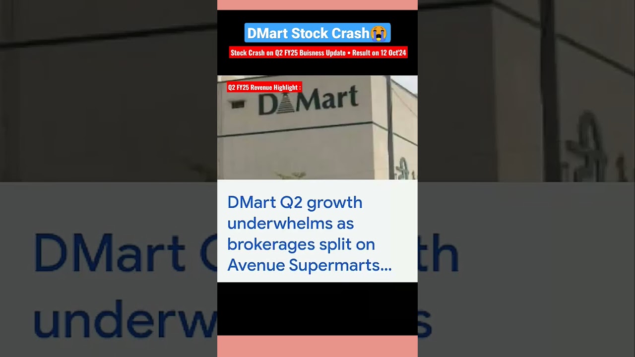 DMart Stock Crash on Q2FY25 Buisness Update || Quaterly Result on 12th Oct'24 