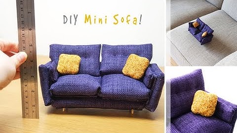 DIY Miniature SOFA | How to Make an UPHOLSTERED Mini Couch | 1:12 Scale Modern Dollhouse Furniture