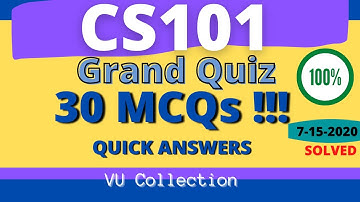 CS101 grand quiz | solved | cs101 quiz  | cs 101 | grand quiz 30 mcqs in 5 minutes
