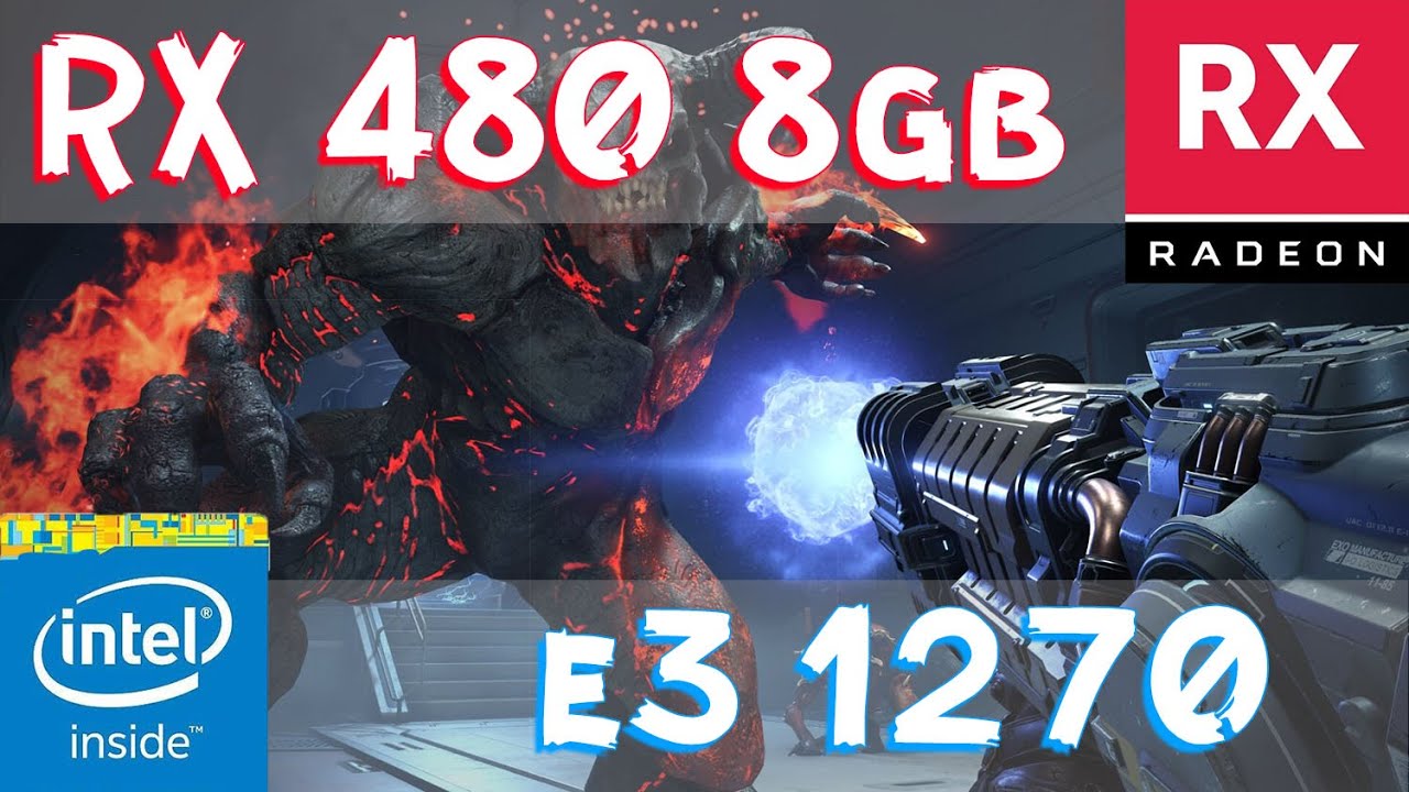 DOOM Eternal | Xeon e3 1270 + RX 480 8gb | Nightmare settings 1080p FPS test | rus\eng