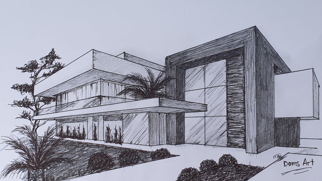 Modern House Sketch Stock Photos and Images - 123RF