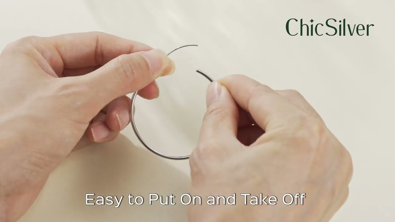 ChicSilver Hypoallergenic 925 Sterling Silver Hoop Earrings