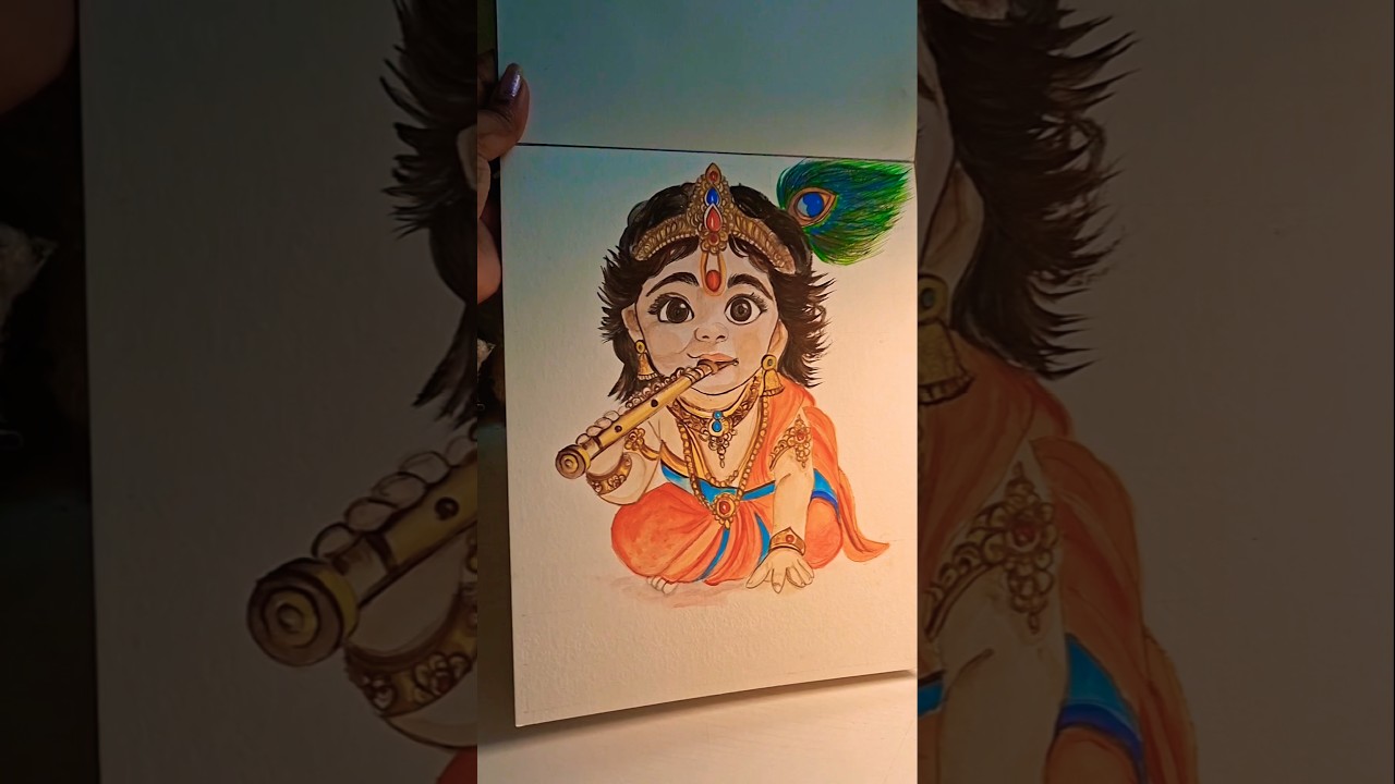 Cute Krishna Painting ✨️ Timelapse Video ✨️ 