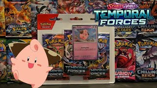 Pokemon Cards TCG Cleffa Temporal Forces 3 Pack Blister Opening