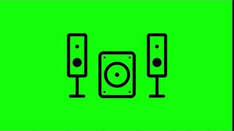 Animated Music System Icon on Green Screen With Pop-up Sound