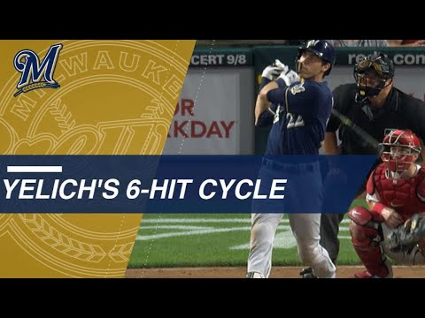 Christian Yelich goes 6-for-6, hits for cycle