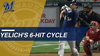 Christian Yelich goes 6-for-6, hits for cycle