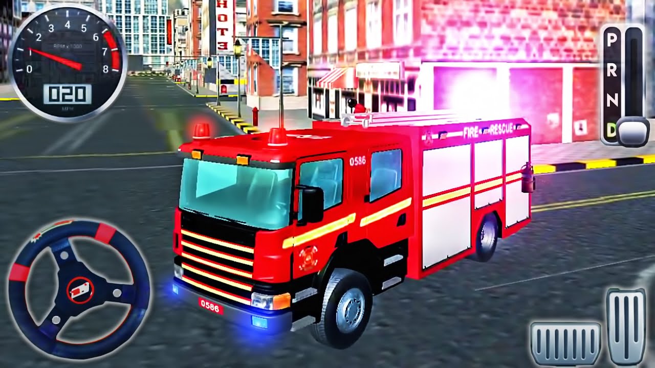 911 Fire Truck Rescue Driver emergência loucura 3D: jogo de missão