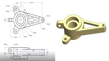 Học Solidworks cơ bản bài 23 -Thực hành bản vẽ tạo một khối 3D từ bản vẽ 2D