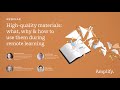 Remote Learning Strategies and Challenges