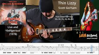 Thin Lizzy Cowboy Song guitar solos with TAB