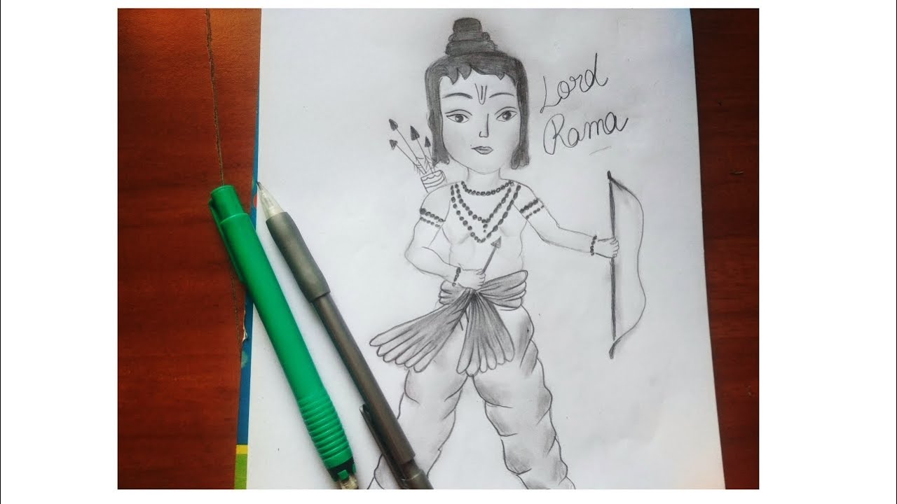 Lord Rama Drawing by Shreya Gupta #easy #Shreya gupta #shading - YouTube