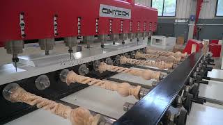 High precision 12 Heads 4 Axis CNC Router,Machine, Multi heads 3D cnc Wood carving machine