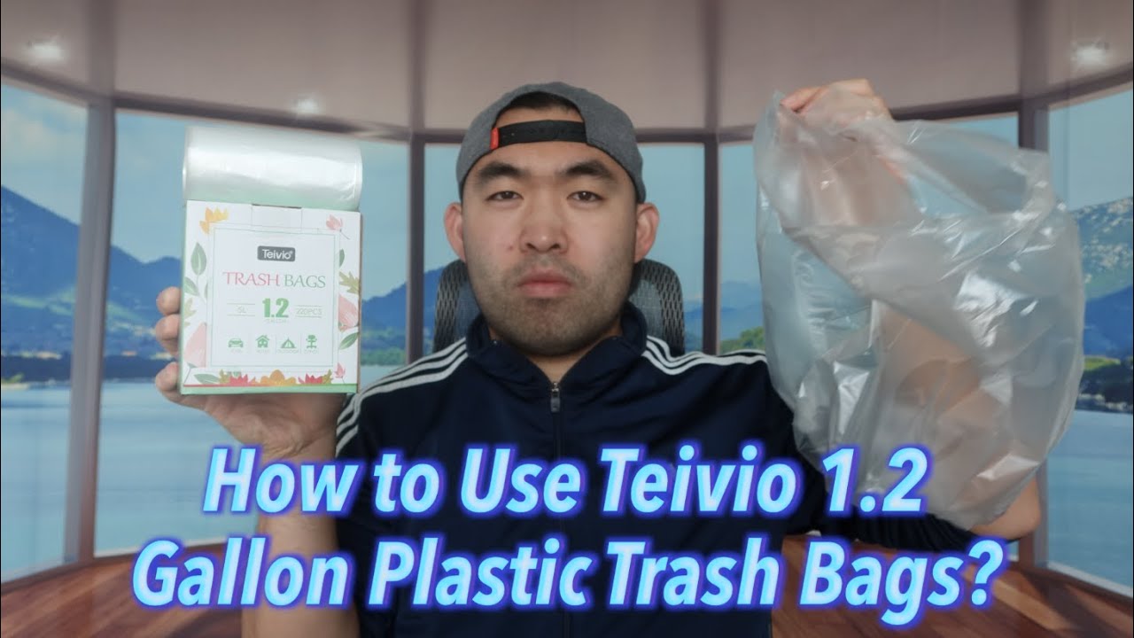 teivio VZ48VCJ 1.2 Gallon Strong Trash Bags Garbage Bags, Bathroom