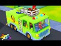 Wheels on the firetruck the big green firetruck nursery rhyme for kids