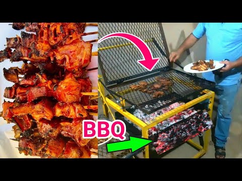 Best Grilled Barbeque Recipe || Rotated barbeque grill at home || barbeque marinade Recipe