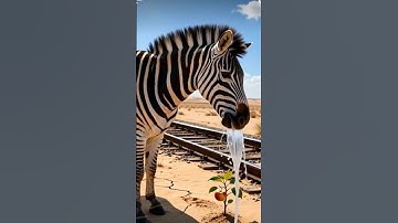 Zebra saved a dying apple tree by giving it water 😭💧🍎🦓 #ai #tree  #save #zebra