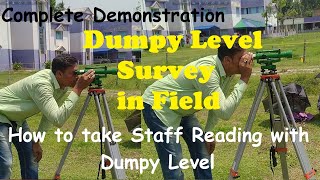 Dumpy Level Survey in Field | How to take Staff Reading with Dumpy Level Dumpy Level Practical Details See For Complete Information