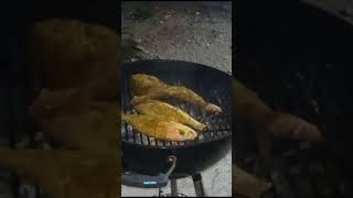 charcoal grill fish and goat meat #bbq #bbqgrill #viral