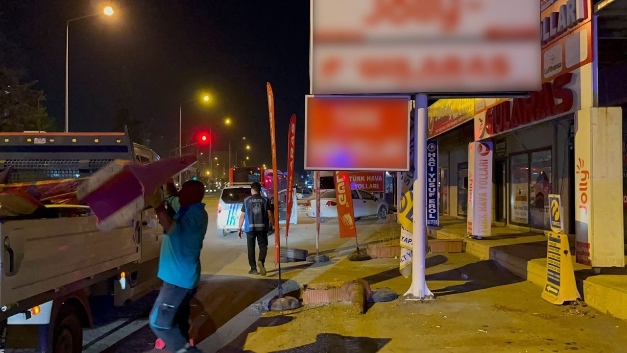 Adıyaman'da kaldırım işgallerine denetim: Mevzuata aykırı tabela ve reklam panoları kaldırılıyor