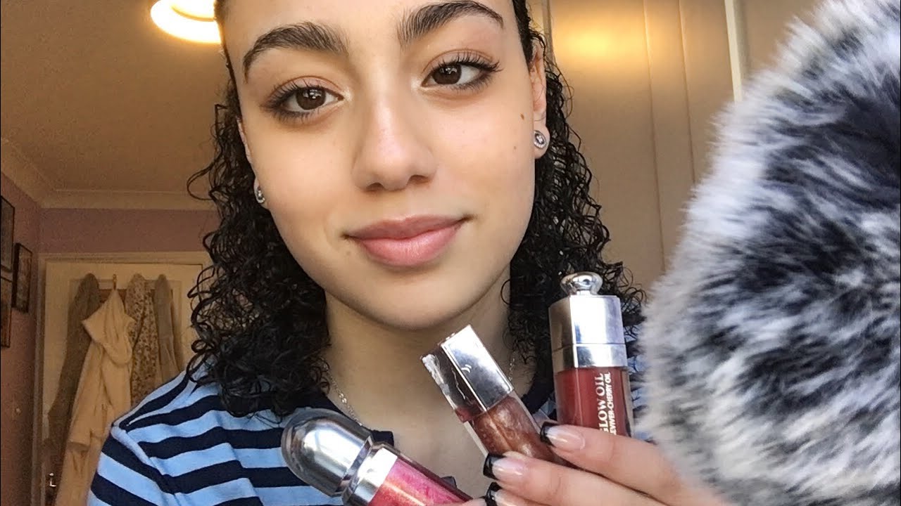 ASMR| Lipgloss application + collection (mouth sounds)👄 - YouTube