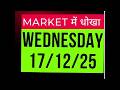 nifty prediction for tomorrow & bank nifty analysis for wednesday 17/12/2025