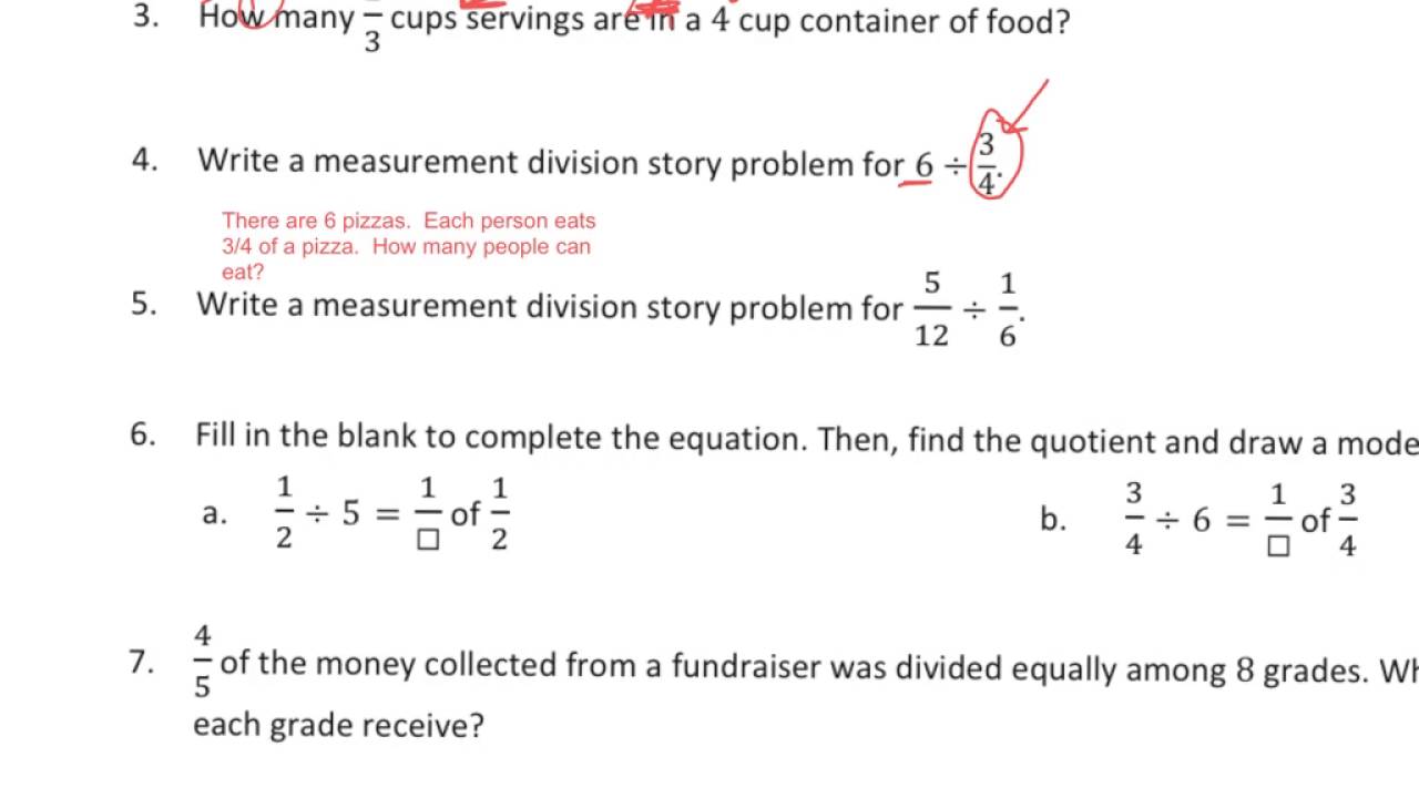 Creating Division Stories (solutions, examples, worksheets, videos