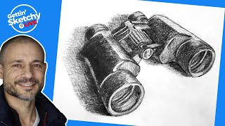 Drawing Binoculars with Pencil - Live Drawing Exercise