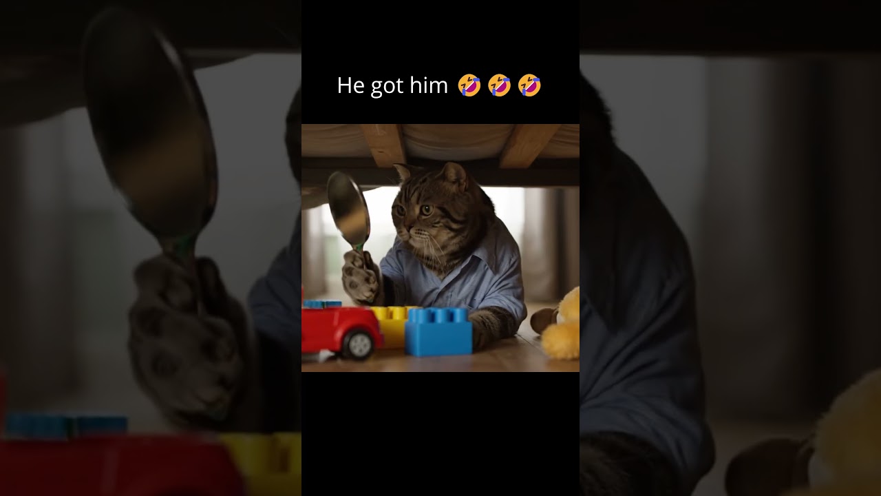 Dad, there's a big scary and ugly cat under my bed!  