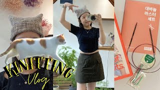 [뜨개로그] 나의 첫 대바늘 고양이귀 비니 / 대바늘 기초 배우기