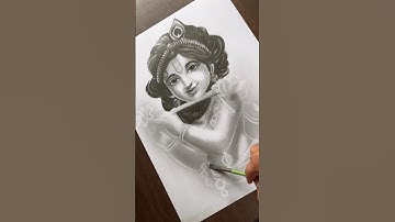 Lord Krishna Charcoal Drawing 🙏🏻 ~ #shorts #krishna #kanha #murliwala #charcoal #drawing