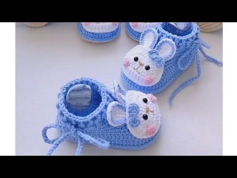 Çok istenilen tavşan patik yapımı. #crochet #rabbit #shoes