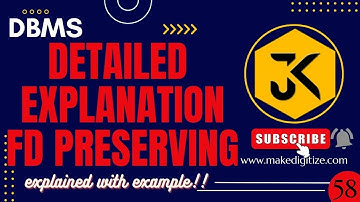 58 | DBMS | Functional Dependency Preserving: Practical Examples #dbms #functionaldependencies #gate