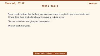 IELTS Writing Test 4 Task 2 — Longer Prison Sentences (Band 9 model essay) | ProPrep
