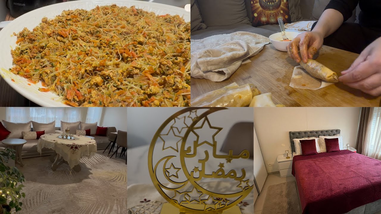 يومياتي في بلجيكا 💕اخير روتين للاستقبال رمضان 🌙 حشوة سيكار لذيذة 👌