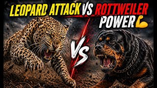 Leopard attack vs Rottweiler power | ultimate Face-off 