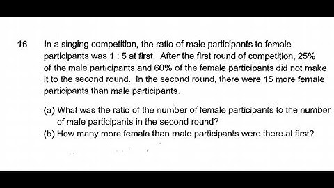 P6 2019 MGS Prelims Q16 - Ratio Percentage | Male Female Singing | PSLE Maths