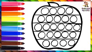 Dibuja Y Colorea Un Arcoiris Manzana Pop It Dibujos Para Niños